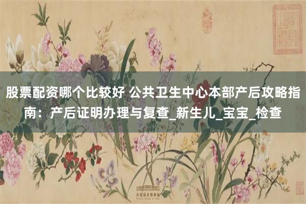 股票配资哪个比较好 公共卫生中心本部产后攻略指南：产后证明办理与复查_新生儿_宝宝_检查