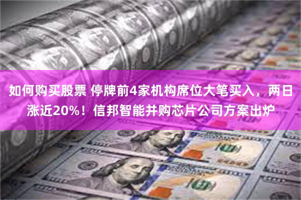 如何购买股票 停牌前4家机构席位大笔买入，两日涨近20%！信邦智能并购芯片公司方案出炉