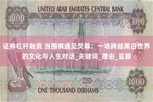 证券杠杆融资 当围棋遇见荧幕：一场跨越黑白世界的文化与人生对话_关键词_理由_豆瓣