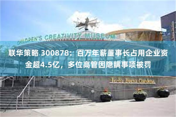 联华策略 300878：百万年薪董事长占用企业资金超4.5亿，多位高管因隐瞒事项被罚