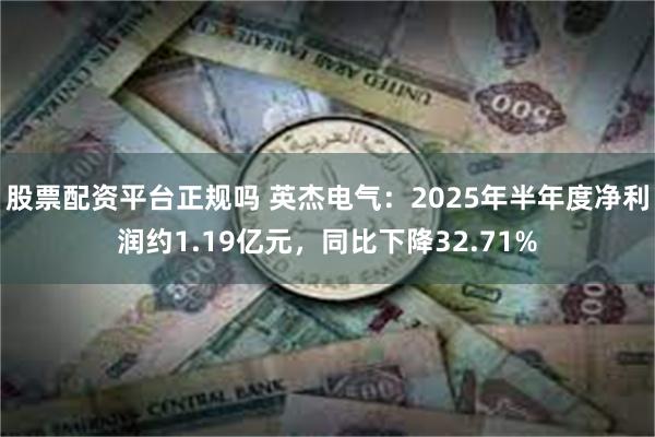 股票配资平台正规吗 英杰电气：2025年半年度净利润约1.19亿元，同比下降32.71%